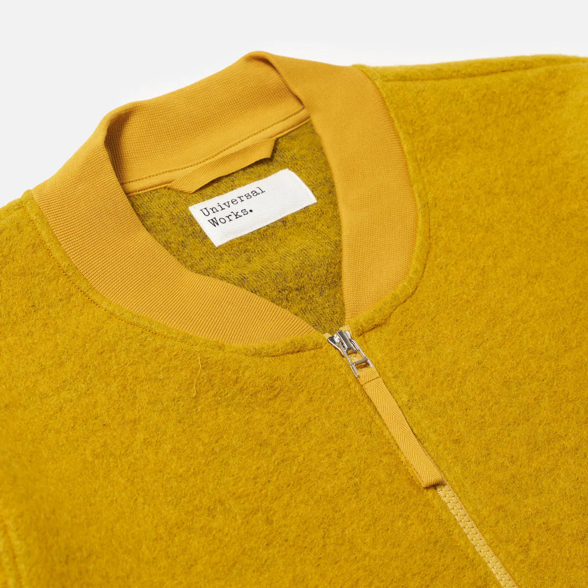 Universal Works Wool Fleece Yellow Zip Bomber
