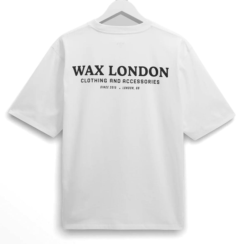Wax London Milton SS Stacked Text White Tee
