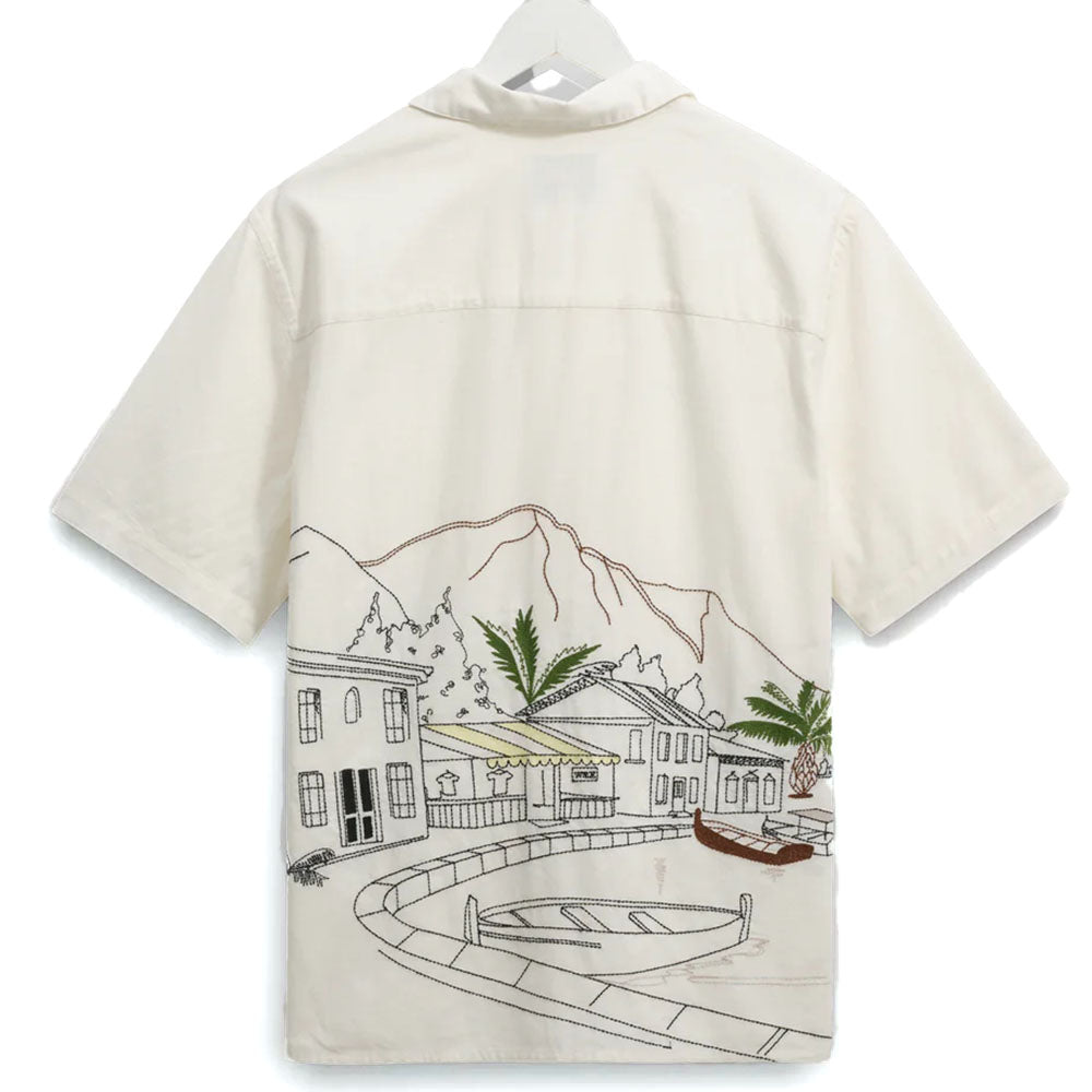 Wax London Didcot Holiday Embroidered SS Ecru Shirt