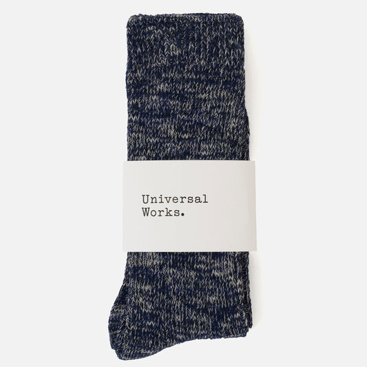 Universal Works Slub Knit Navy Socks