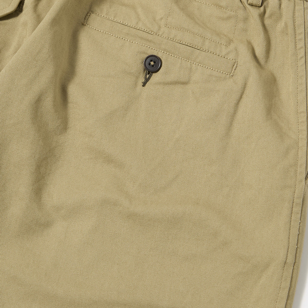 Universal Works Pleated Track Pant Twill Sand Trouser