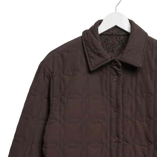 Wax London Mount Reversible Bobble Wool Brown Overshirt
