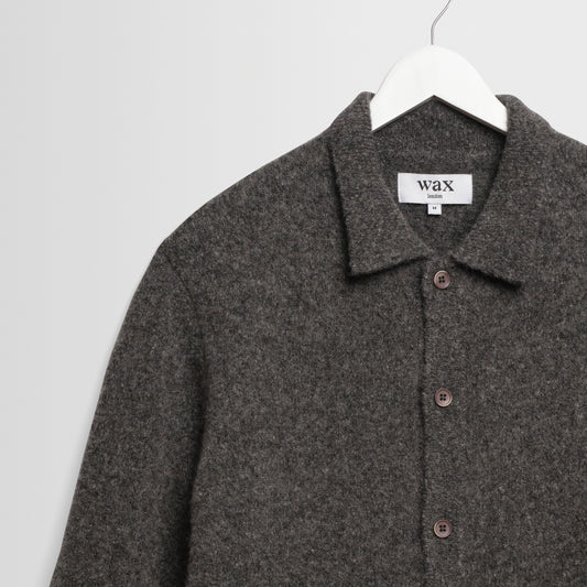 Wax London Tristan L/S Fluffy Wool Polo Charcoal Knit
