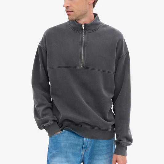 Colorful Standard Classic Organic Faded Black Quarter Zip Sweatshirt