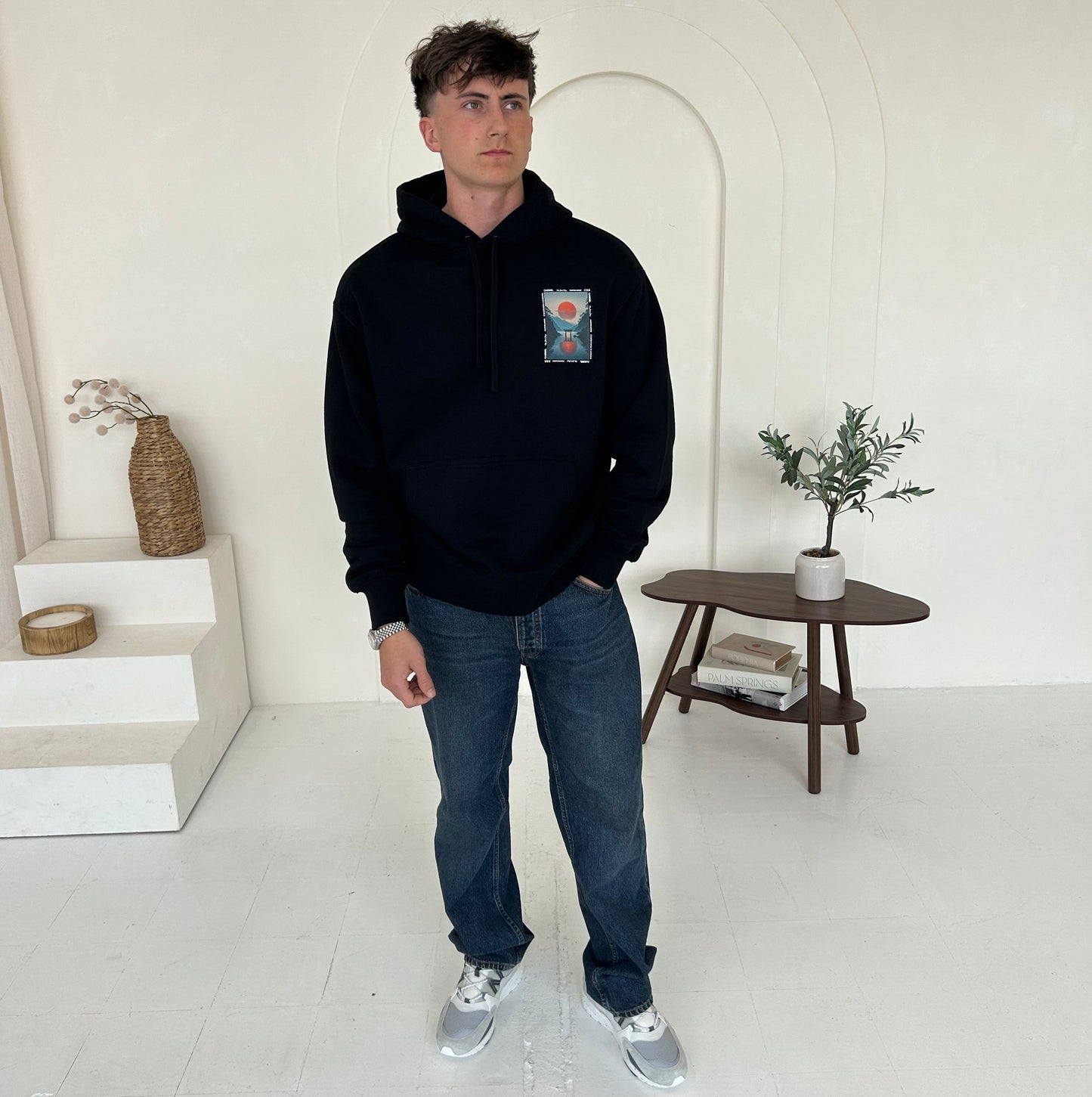 Cassiel Clo Sunset Black Hoodie Sweatshirt