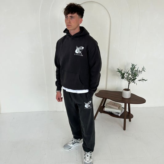 Cassiel Clo Cherub Faded Black Hoodie