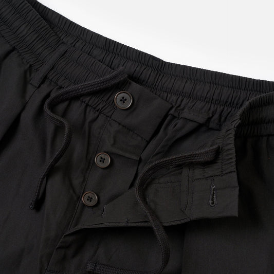 Universal Works Pleated Track Poly Tech Black Short