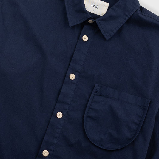 Folk Curved Navy Shirt