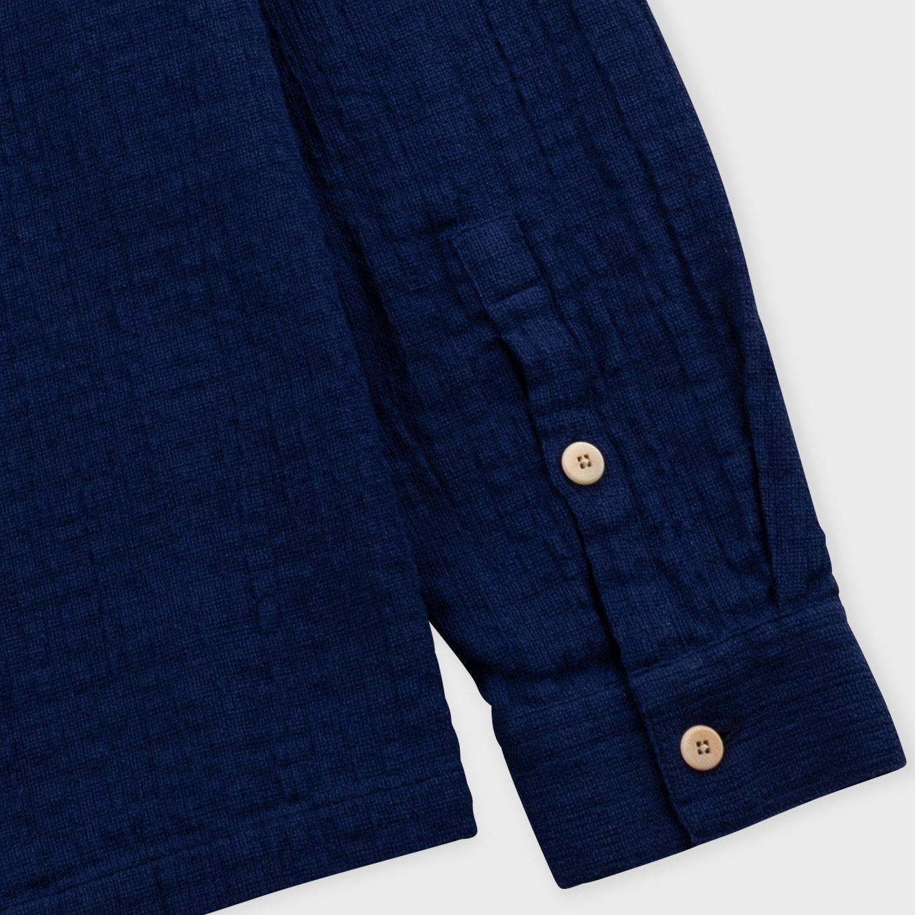 Folk Patch Open Weave Navy Shirt