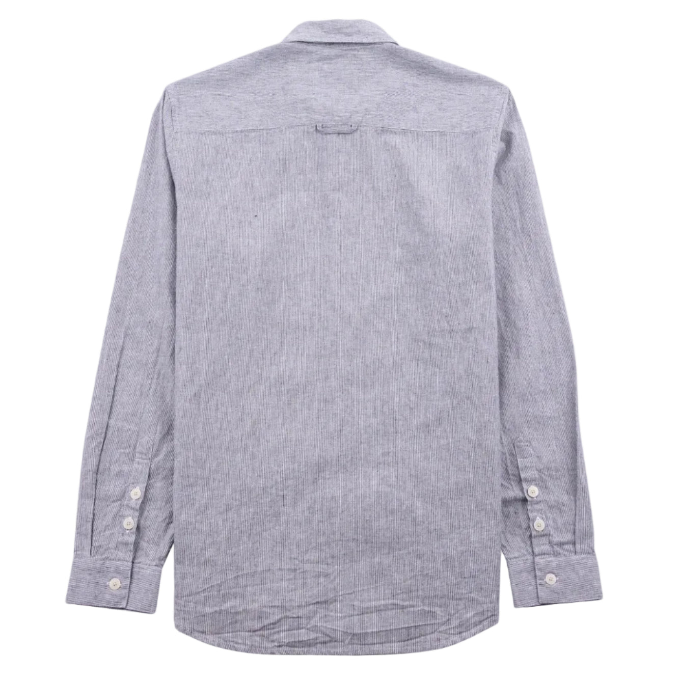 Folk Relaxed Fit Micro Stripe Black Linen Shirt
