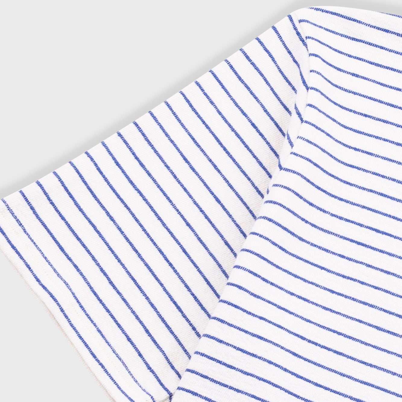 Folk Textured Stripe Ecru Blue Tee