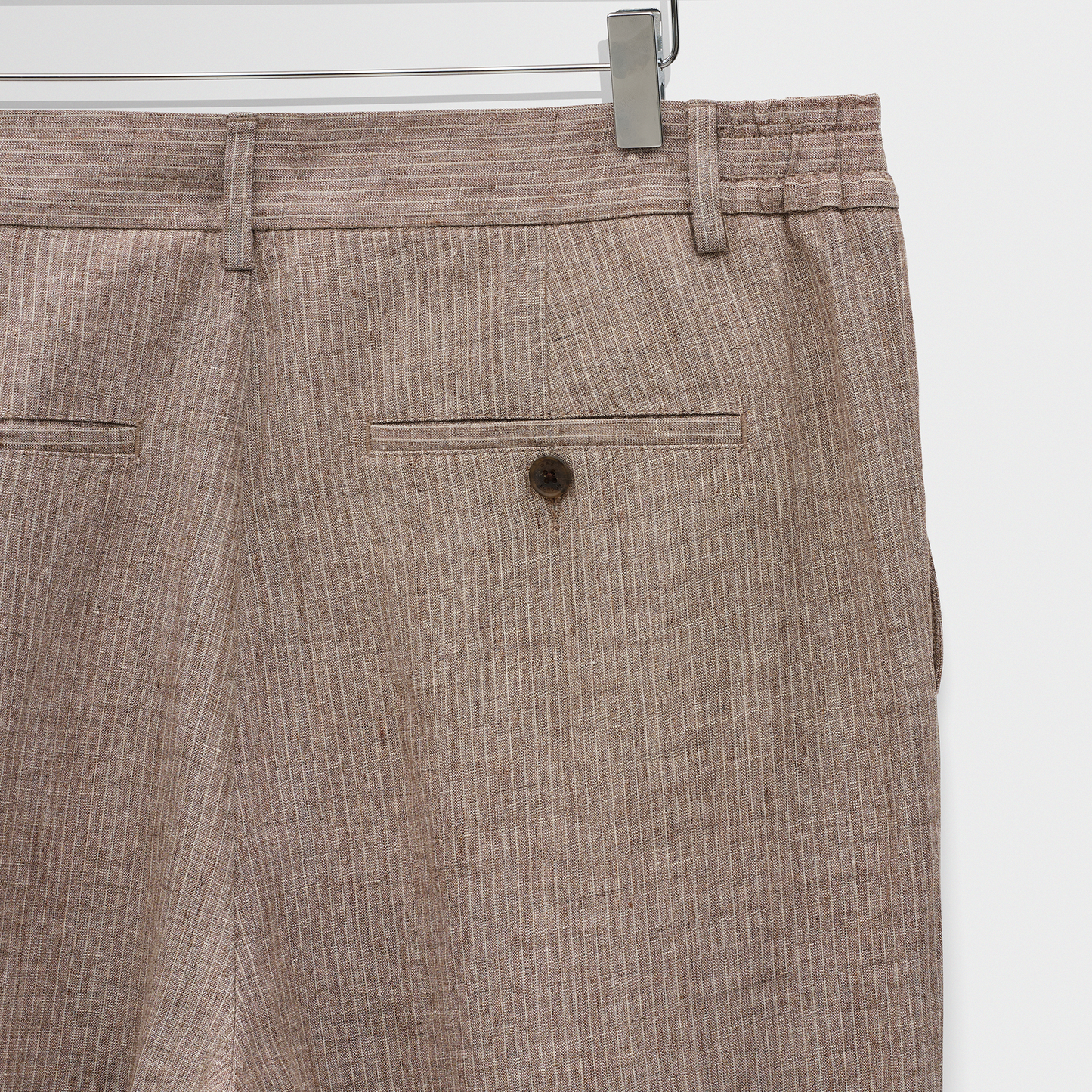Wax London Malham Linen Stripe Beige Trouser