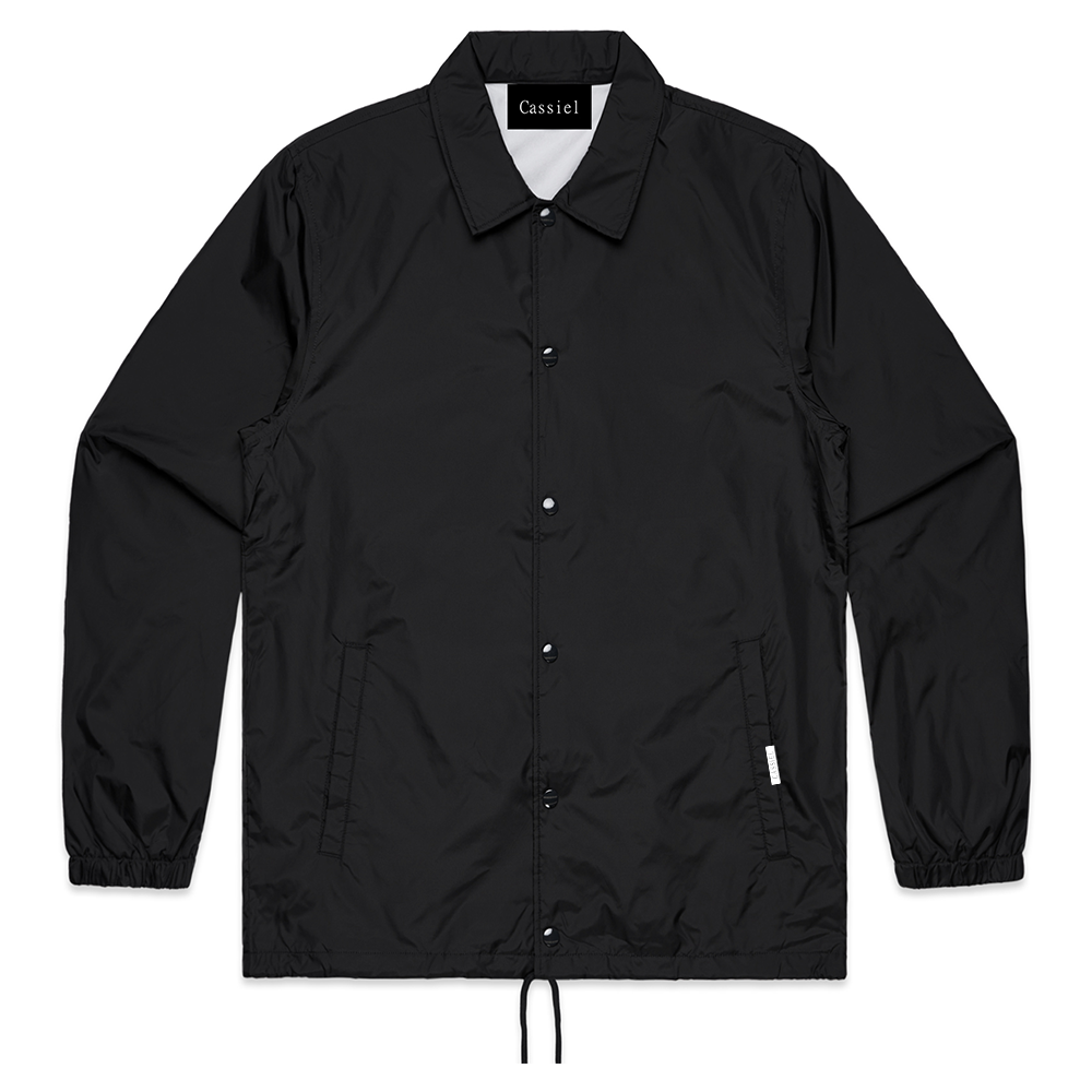 Cassiel Satin Nylon Black Coach Jacket