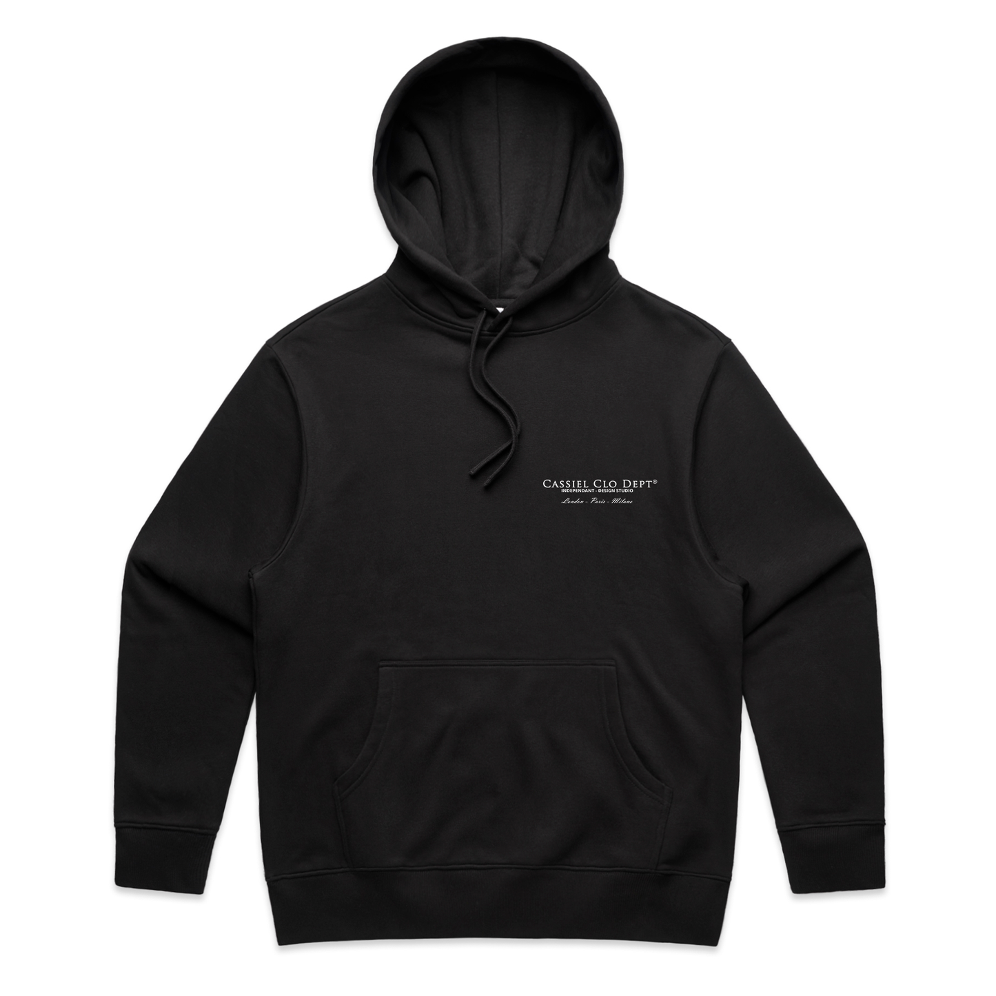 Cassiel Dept Black Heavyweight Hoodie Sweatshirt