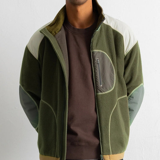 Folk Curve Fleece Olive Jacket