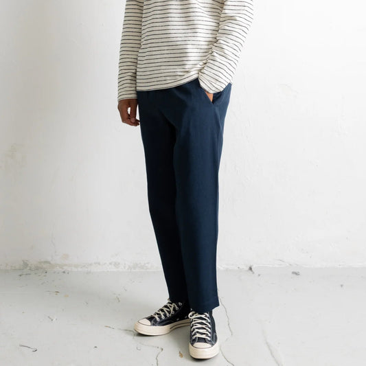 Folk Deep Navy Twill Drawcord Assembly Pant