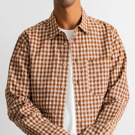 Folk Clay Easy Fit Gingham Shirt