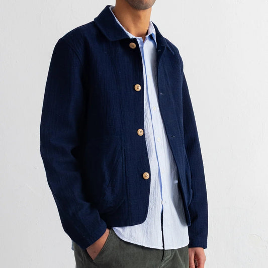 Folk Indigo Textured Prism Jacket