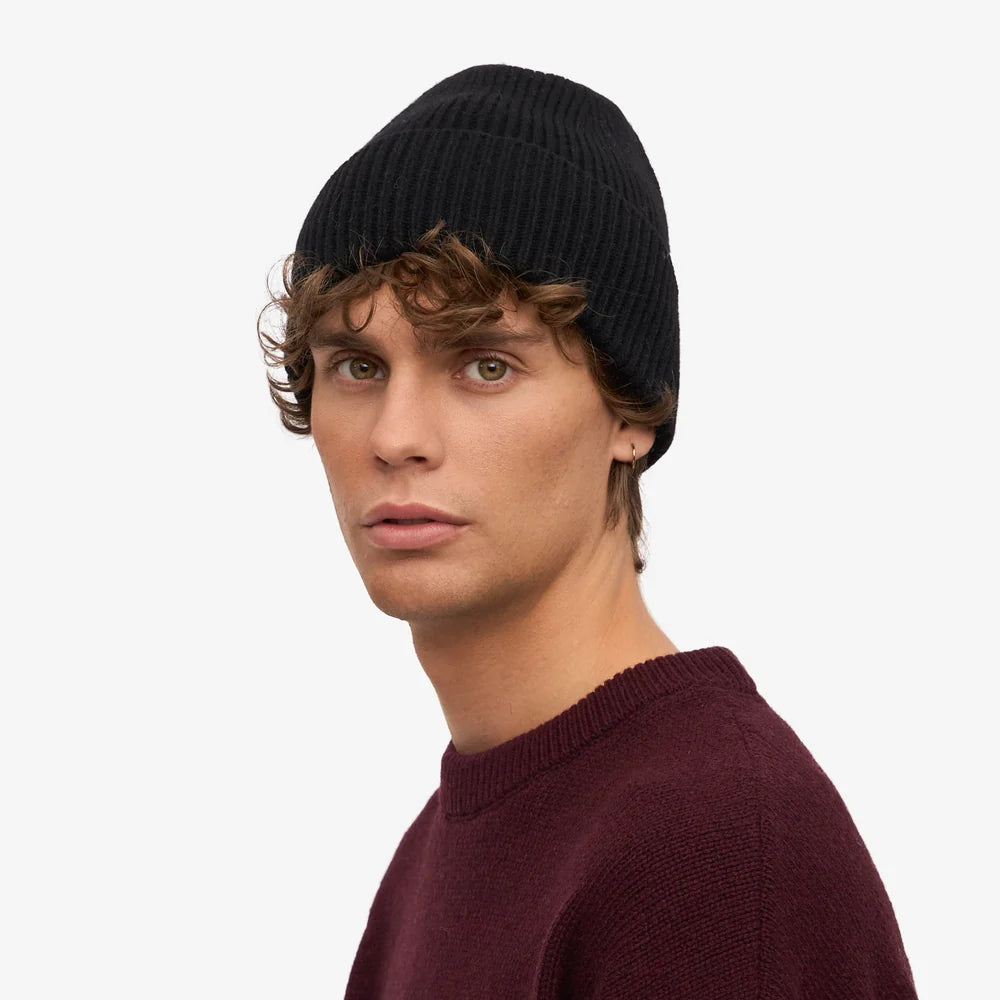 Colorful Standard Merino Wool Deep Black Beanie