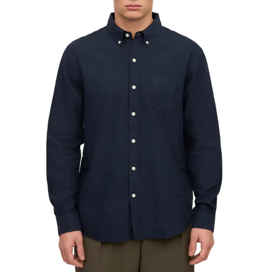 Colorful Standard Organic Button Navy Blue Shirt