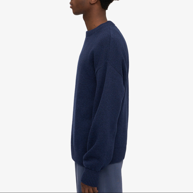 Colorful Standard Marine Blue Oversized Merino Wool Crew Knit