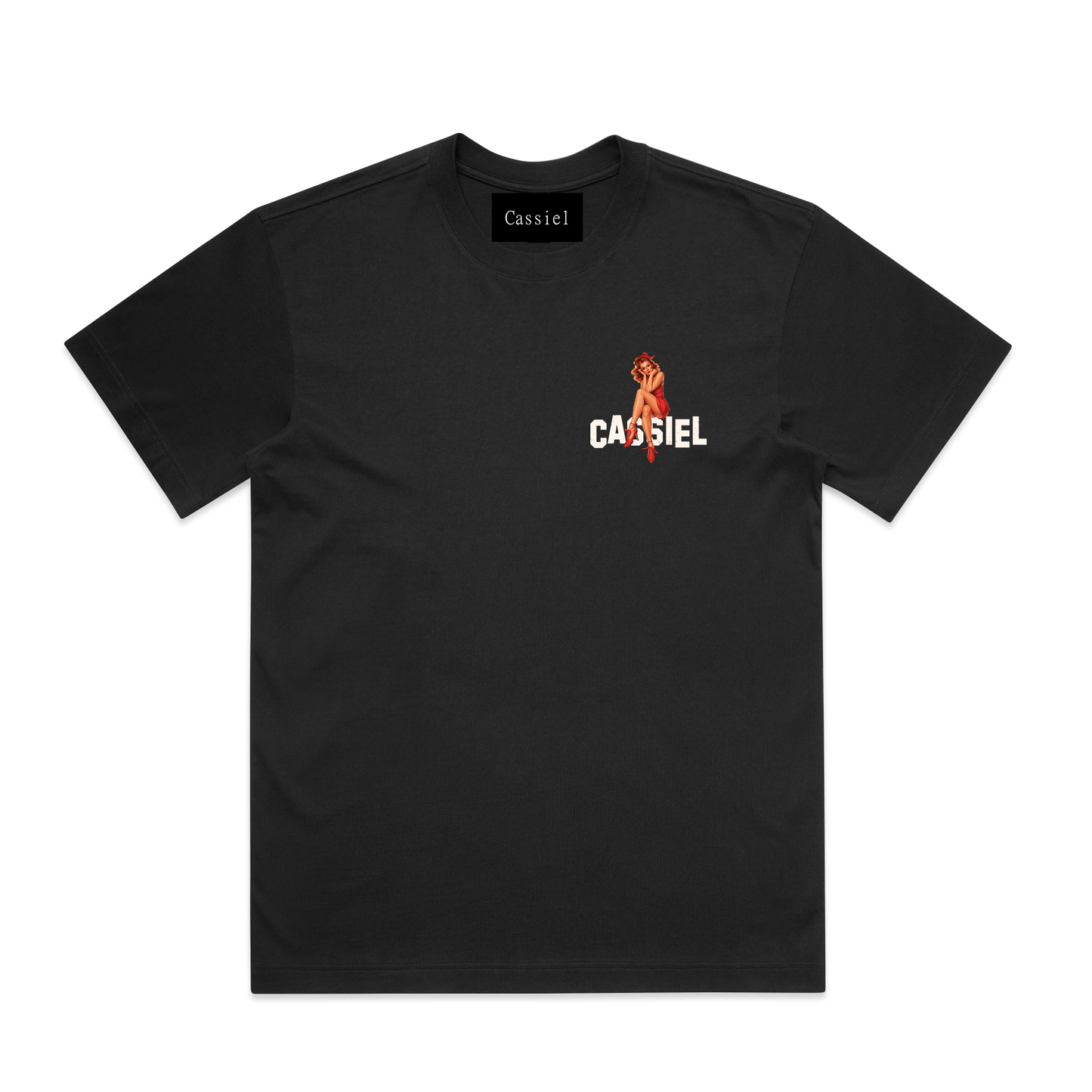Cassiel Pinup Box Black Tee
