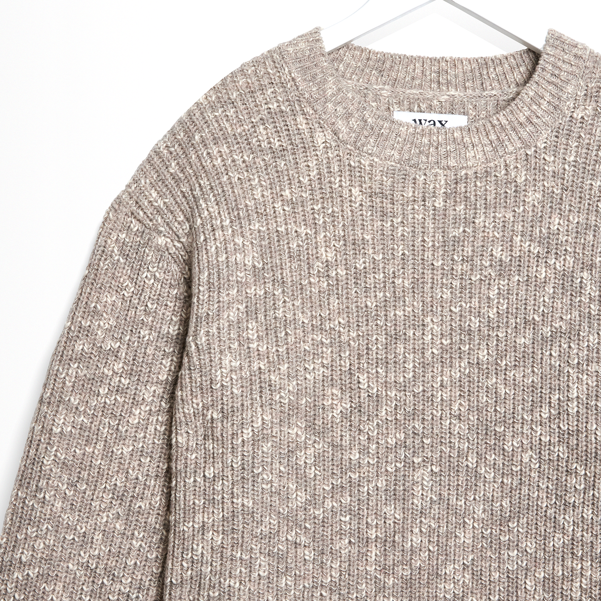 Wax London Wilde Crew Rib Fleck Natural Knit