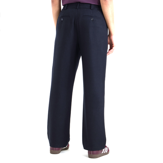 Wax London Malham Wool Blend Navy Trouser