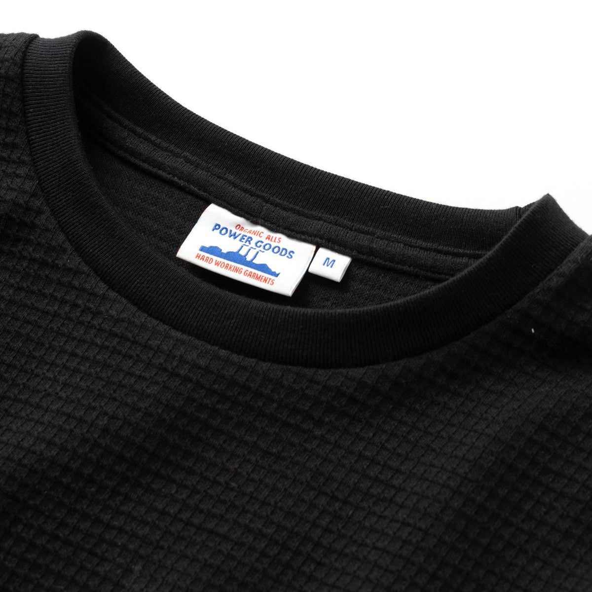 Power Goods Long Sleeve Thermal Waffle Black Top