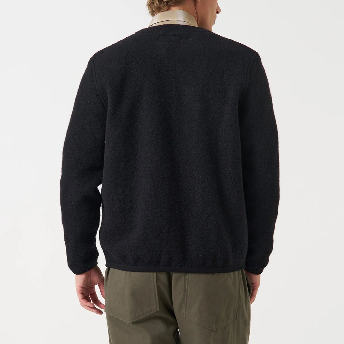 Universal Works Wool Fleece Black Cardigan