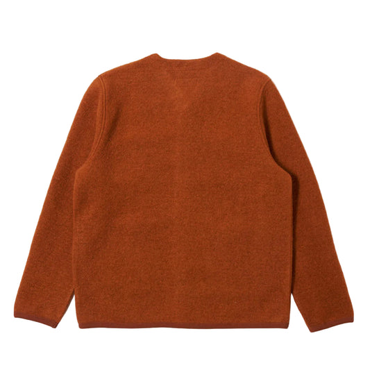 Universal Works Wool Fleece Rust Cardigan