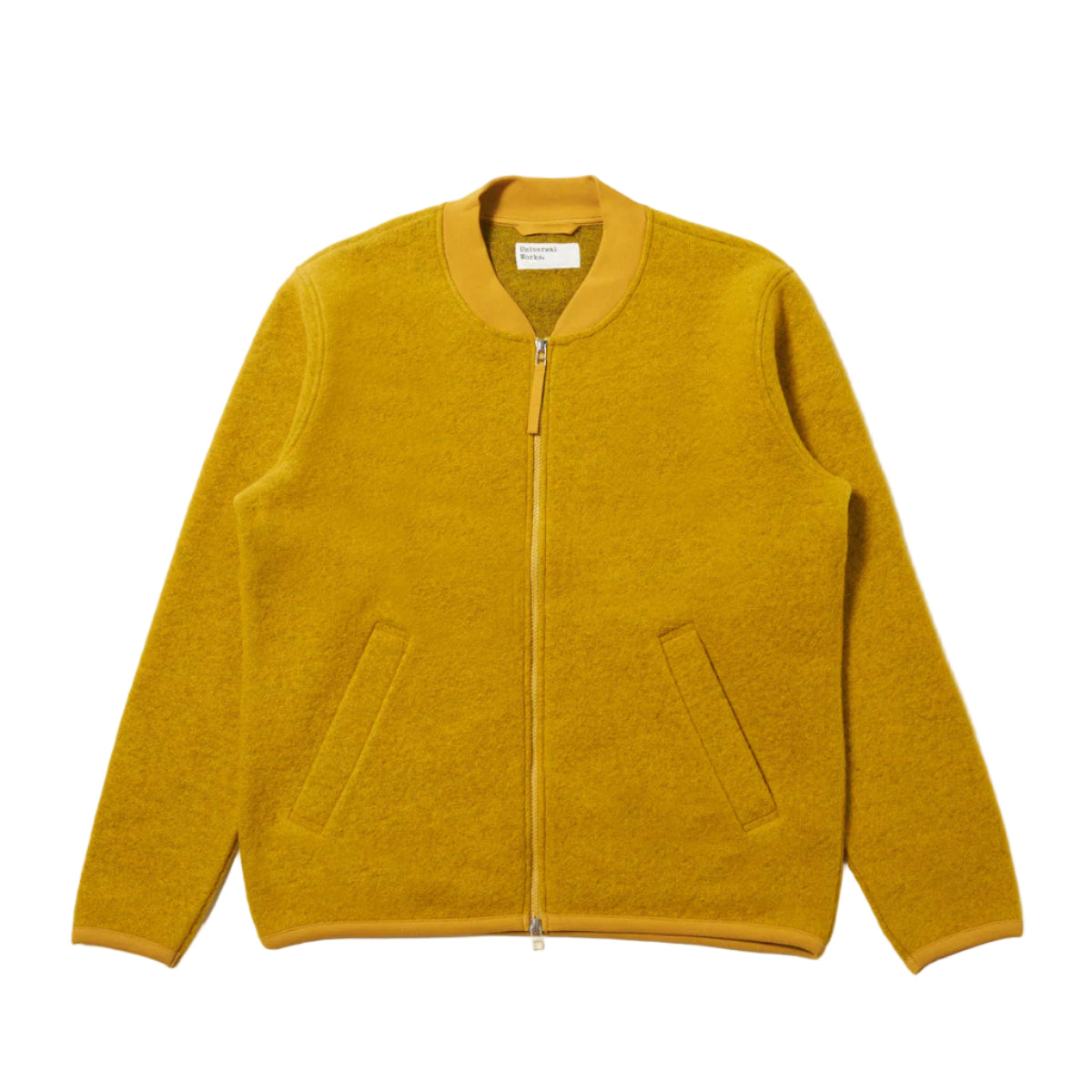 Universal Works Wool Fleece Yellow Zip Bomber