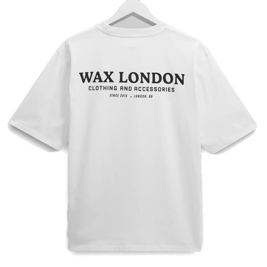 Wax London Milton SS Stacked Text White Tee