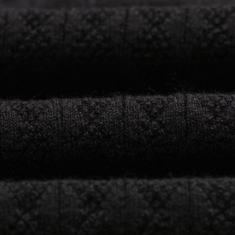 Wax London Naples Diamond Stripe Polo Black Knit