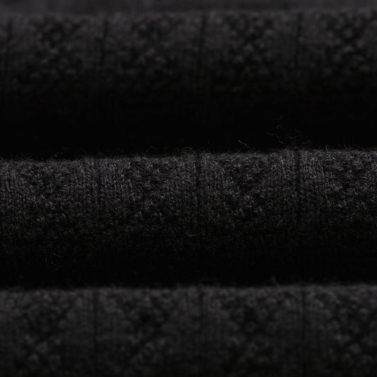 Wax London Naples Diamond Stripe Polo Black Knit