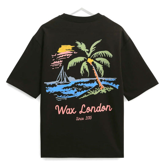 Wax London Milton SS Painted Beach Black Tee