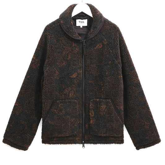 Wax London Tate Paisley Black Brown Fleece Jacket