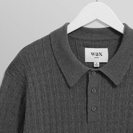 Wax London Oban Diamond Stripe Grey Knit