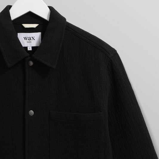 Wax London Romer Crinkle Cotton Black Jacket