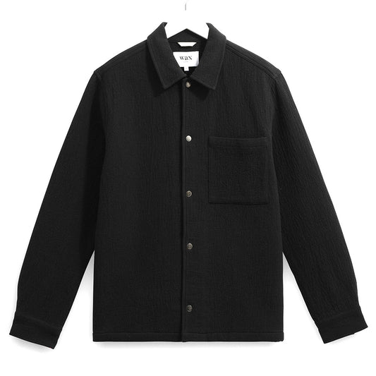 Wax London Romer Crinkle Cotton Black Jacket