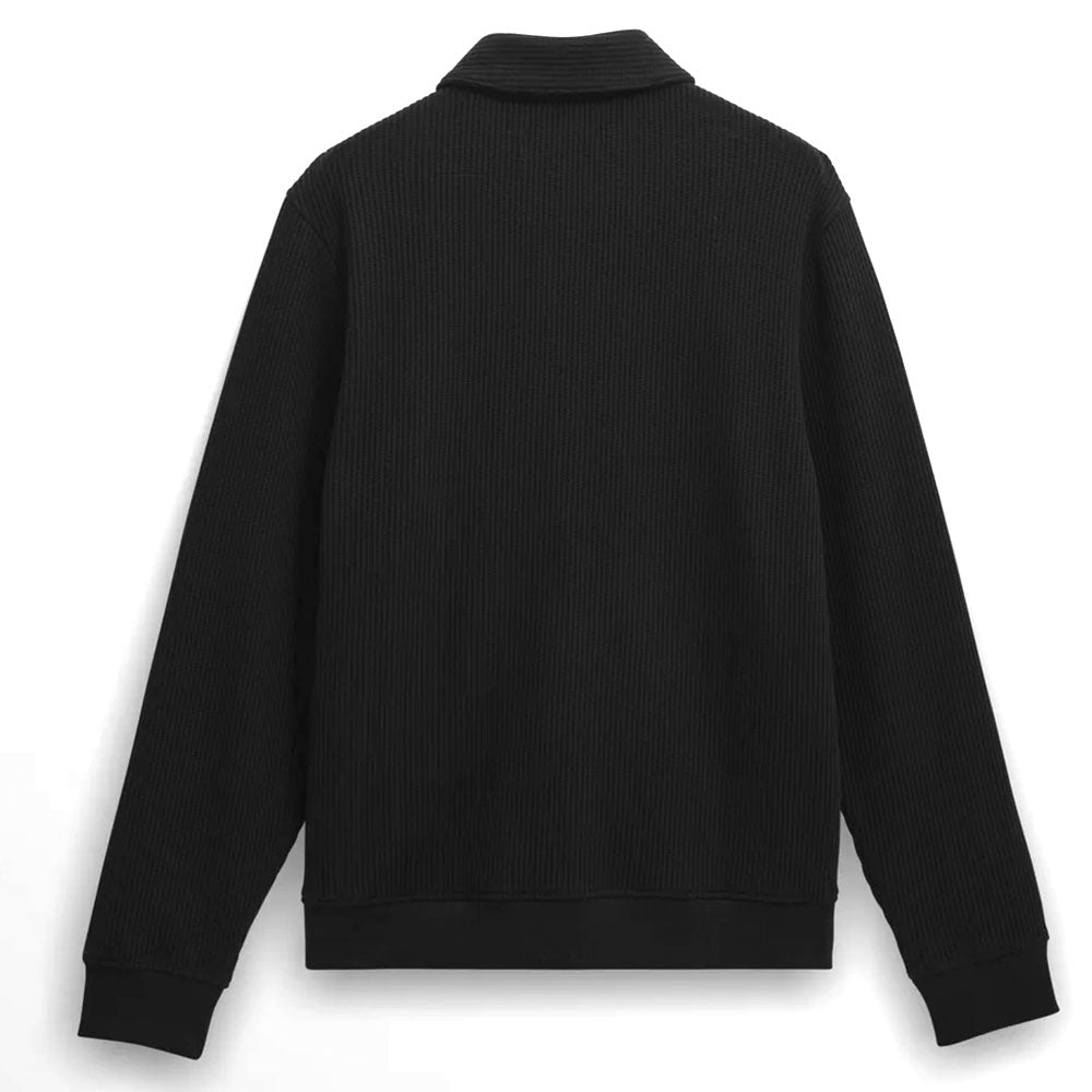 Wax London Hays Rigid Waffle Black Overshirt
