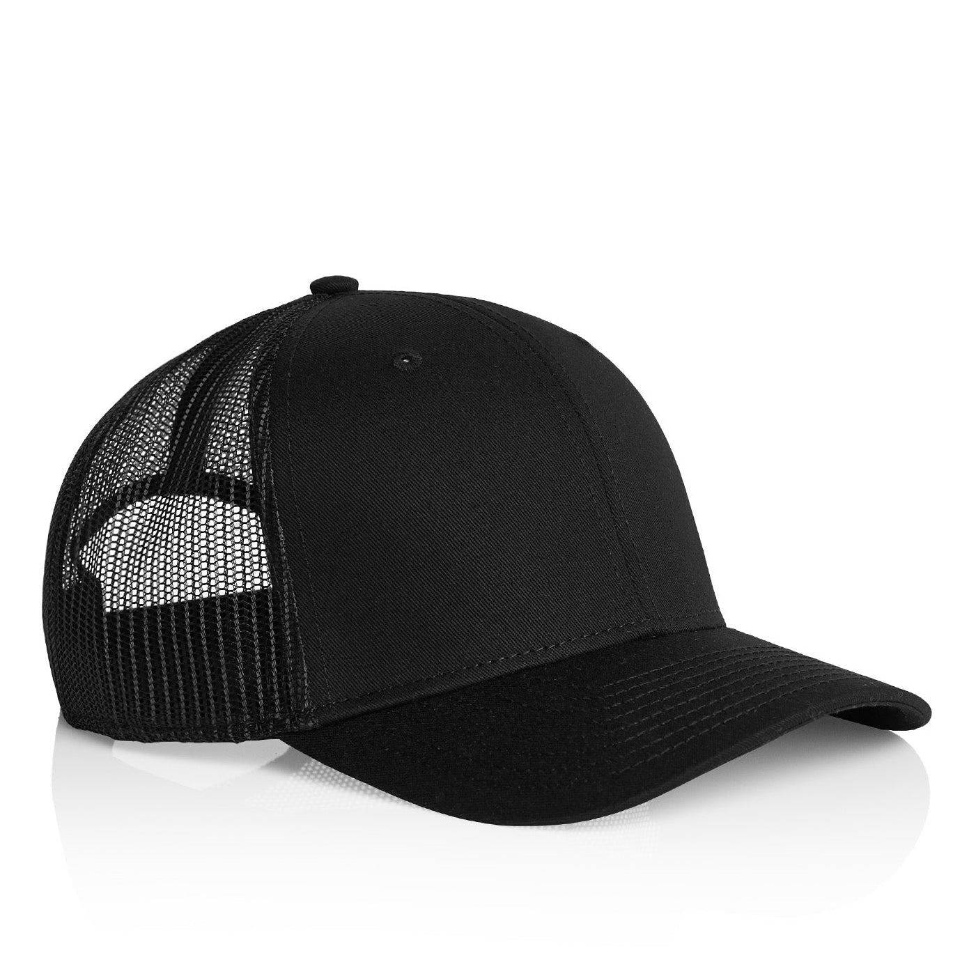 Cassiel Clo Cotton Metal Badge Black Trucker Cap