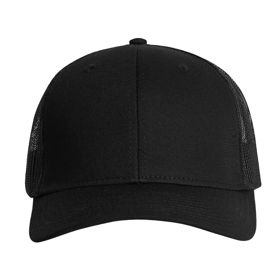 Cassiel Clo Cotton Metal Badge Black Trucker Cap