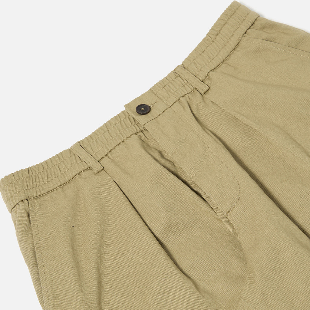 Universal Works Pleated Track Pant Twill Sand Trouser