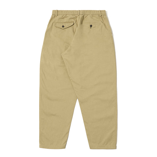 Universal Works Pleated Track Pant Twill Sand Trouser