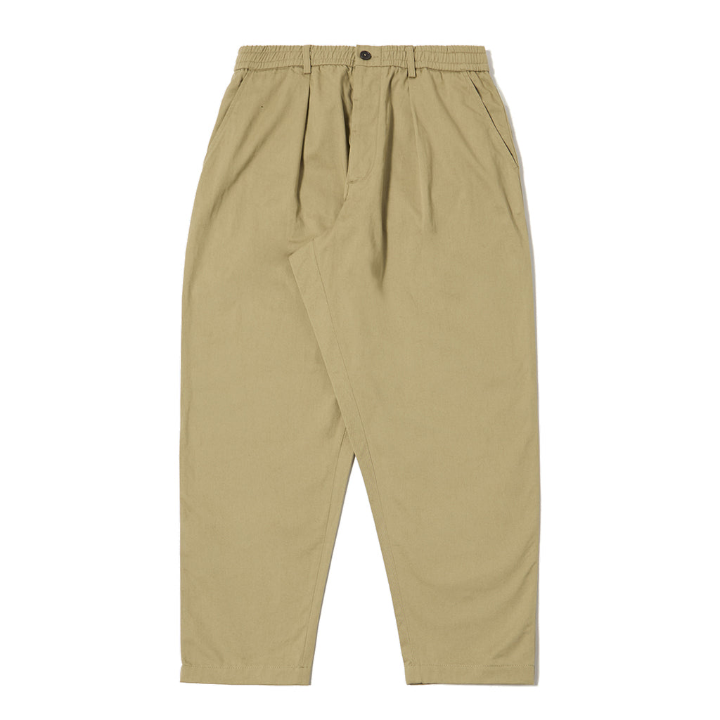 Universal Works Pleated Track Pant Twill Sand Trouser