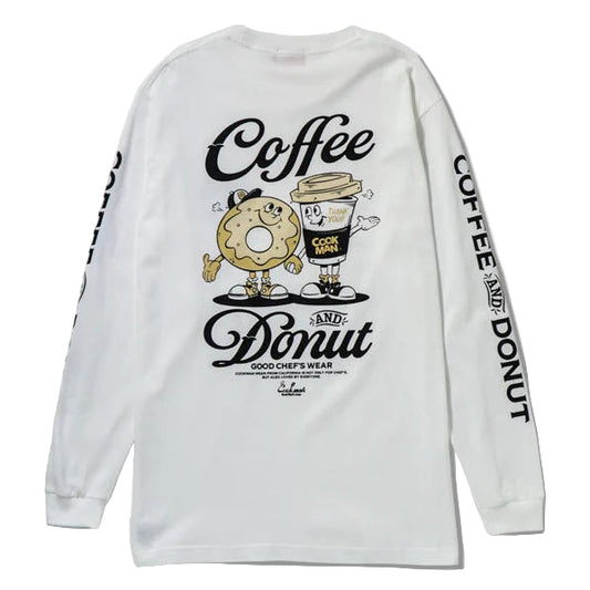 Cookman LS Coffee & Donut White Tee