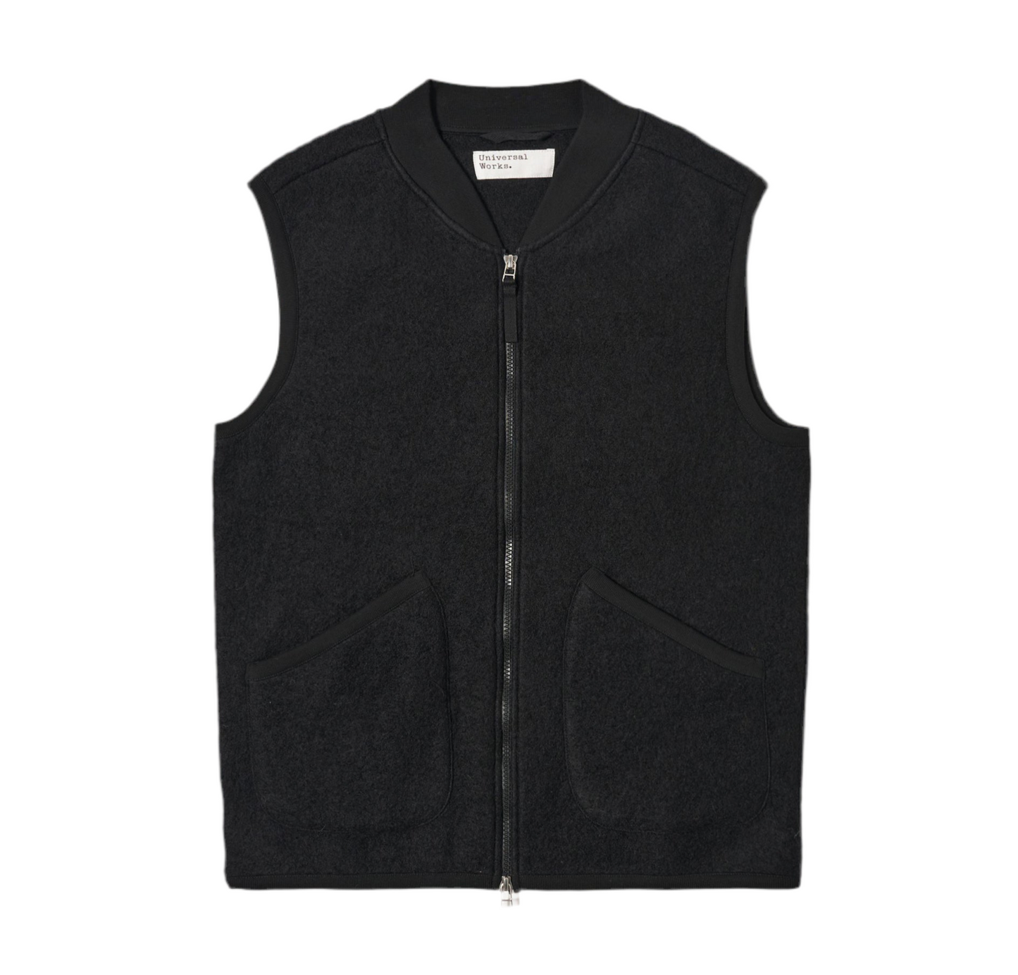 Universal Works Wool Fleece Black Waist Coat