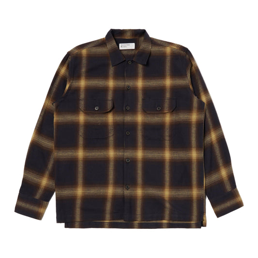 Universal Works Utility Canyon Check Navy Shirt