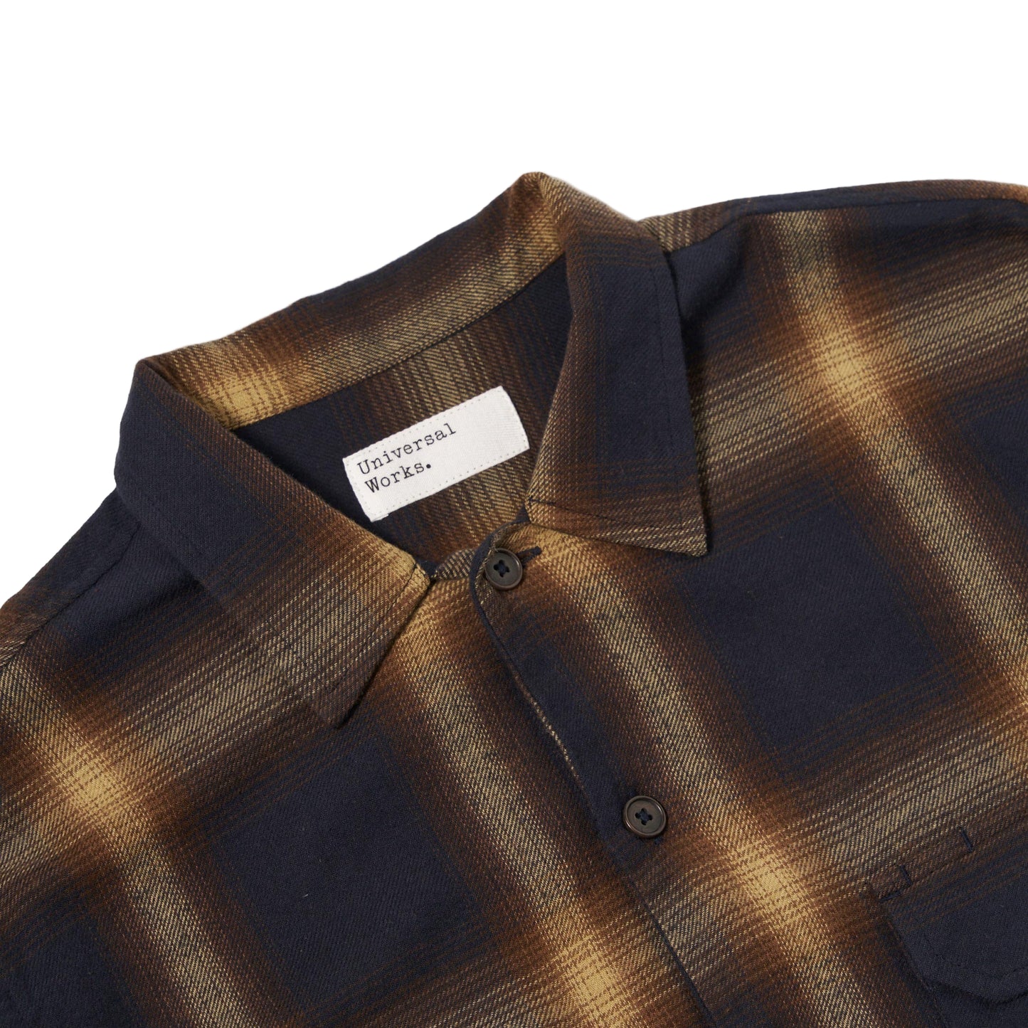 Universal Works Utility Canyon Check Navy Shirt